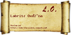 Labritz Oxána névjegykártya